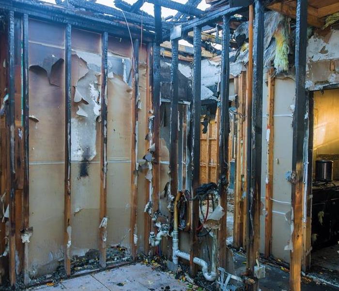 burnt home interior due to fire damage 